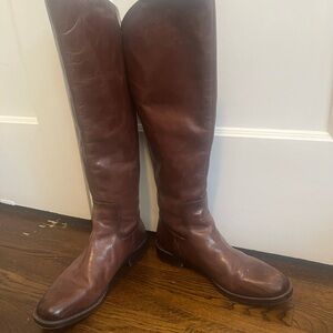 Franco Sarto Women's Brown Leather Boots (Wide Calf)